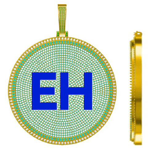 CUSTOM LETTER NECKLACE 3D BIG DISC
