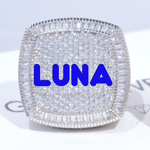 CUSTOM LETTER 3D ICED RING