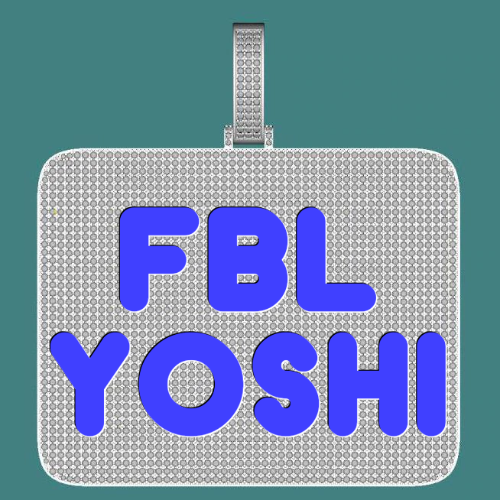 CUSTOM LETTER NECKLACE 3D BIG SQUARE