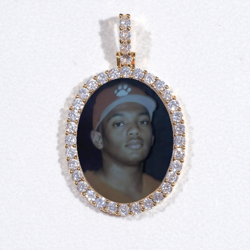 3D Oval Custom Picture Pendant