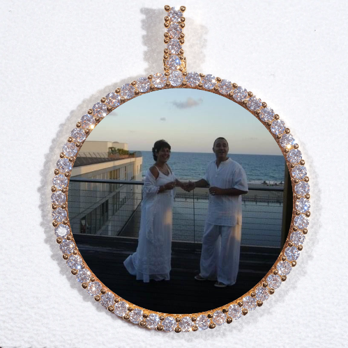 LARGE 3D CIRCLE CUSTOM PICTURE PENDANT