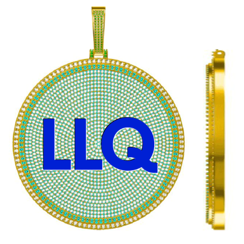 CUSTOM LETTER NECKLACE 3D BIG DISC