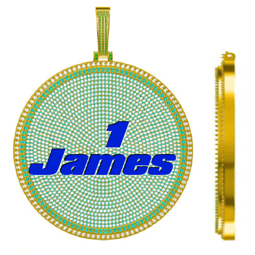 CUSTOM LETTER NECKLACE 3D BIG DISC