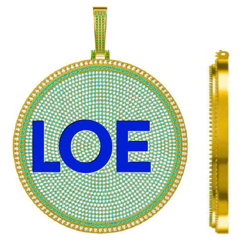 CUSTOM LETTER NECKLACE 3D BIG DISC