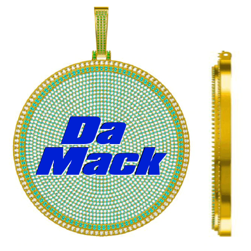 CUSTOM LETTER NECKLACE 3D BIG DISC
