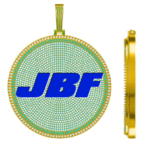 CUSTOM LETTER NECKLACE 3D BIG DISC