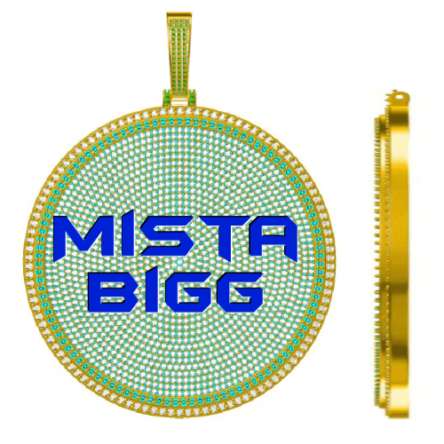 CUSTOM LETTER NECKLACE 3D BIG DISC