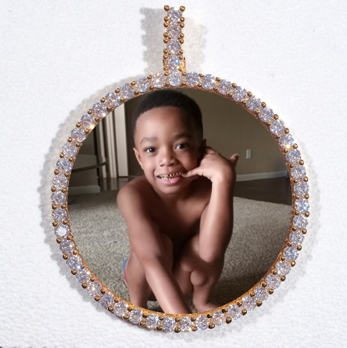 LARGE 3D CIRCLE CUSTOM PICTURE PENDANT