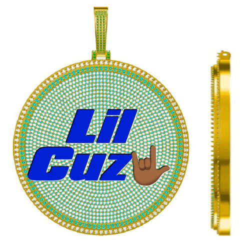 CUSTOM LETTER NECKLACE 3D BIG DISC