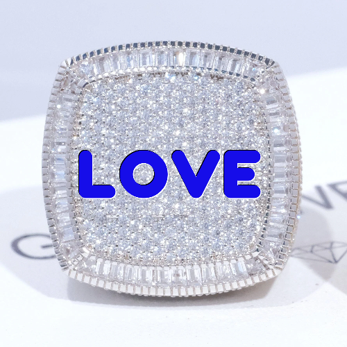 CUSTOM LETTER 3D ICED RING