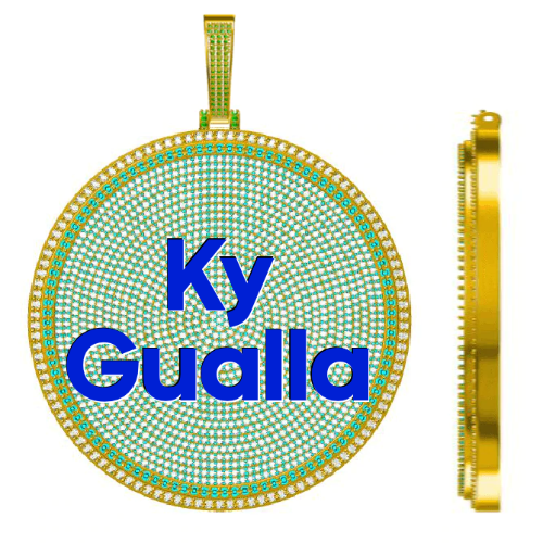 CUSTOM LETTER NECKLACE 3D BIG DISC
