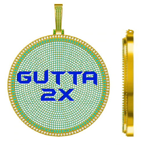 CUSTOM LETTER NECKLACE 3D BIG DISC