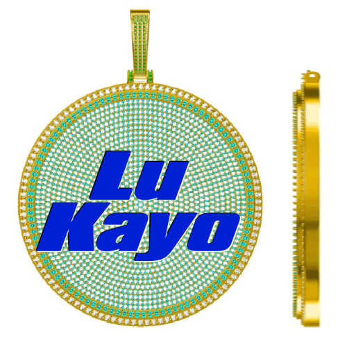 CUSTOM LETTER NECKLACE 3D BIG DISC