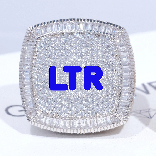 CUSTOM LETTER 3D ICED RING