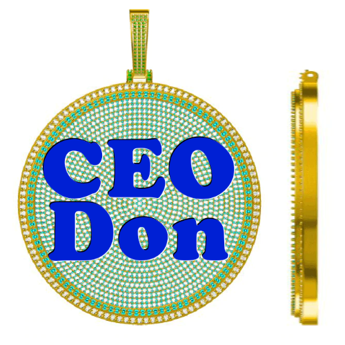 CUSTOM LETTER NECKLACE 3D BIG DISC