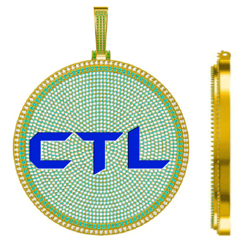 CUSTOM LETTER NECKLACE 3D BIG DISC