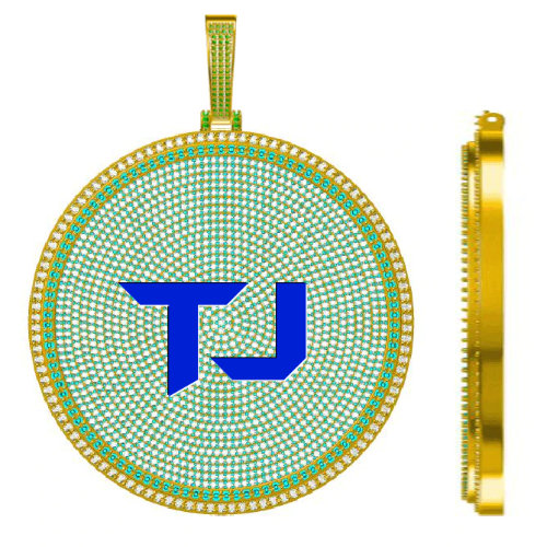 CUSTOM LETTER NECKLACE 3D BIG DISC