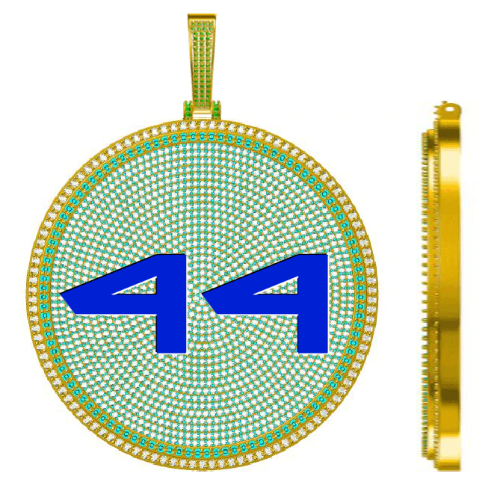 CUSTOM LETTER NECKLACE 3D BIG DISC