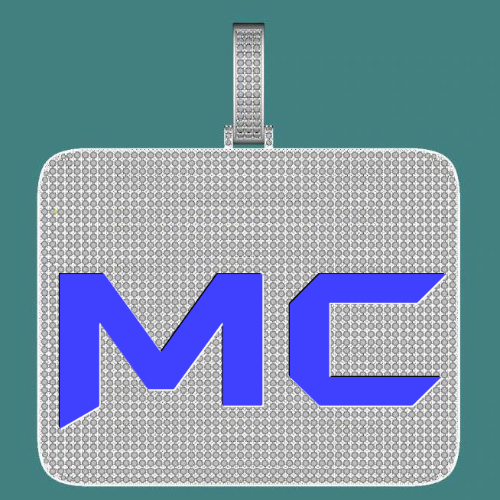 CUSTOM LETTER NECKLACE 3D BIG SQUARE