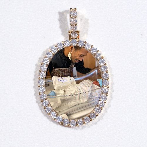 3D Oval Custom Picture Pendant