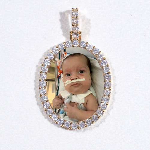 3D Oval Custom Picture Pendant