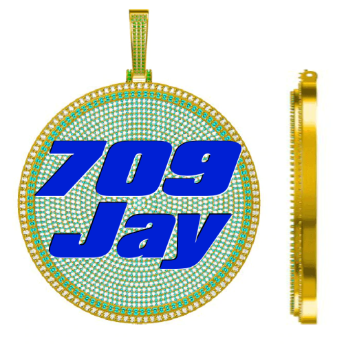 CUSTOM LETTER NECKLACE 3D BIG DISC