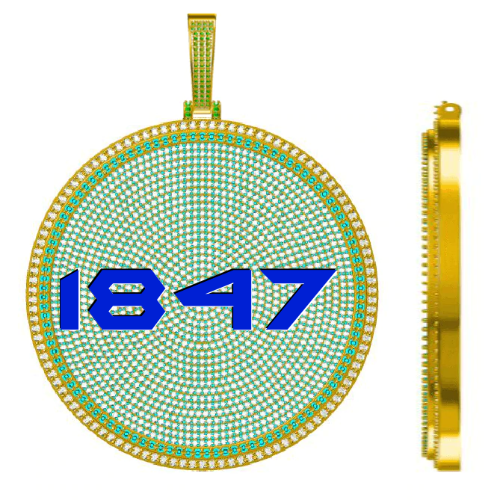 CUSTOM LETTER NECKLACE 3D BIG DISC