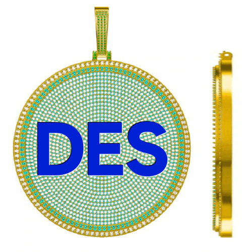 CUSTOM LETTER NECKLACE 3D BIG DISC
