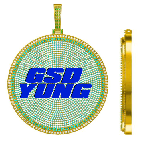 CUSTOM LETTER NECKLACE 3D BIG DISC