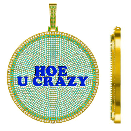 CUSTOM LETTER NECKLACE 3D BIG DISC
