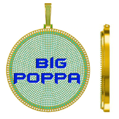 CUSTOM LETTER NECKLACE 3D BIG DISC