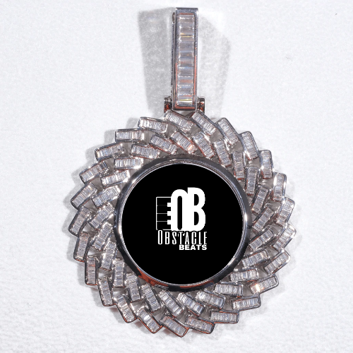 Large 3D Baguette Custom Picture Pendant