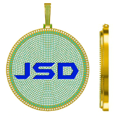 CUSTOM LETTER NECKLACE 3D BIG DISC