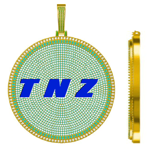 CUSTOM LETTER NECKLACE 3D BIG DISC
