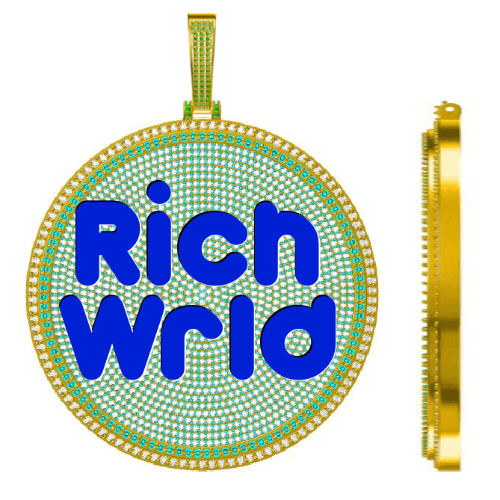 CUSTOM LETTER NECKLACE 3D BIG DISC