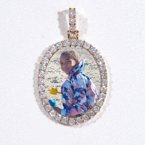3D Oval Custom Picture Pendant