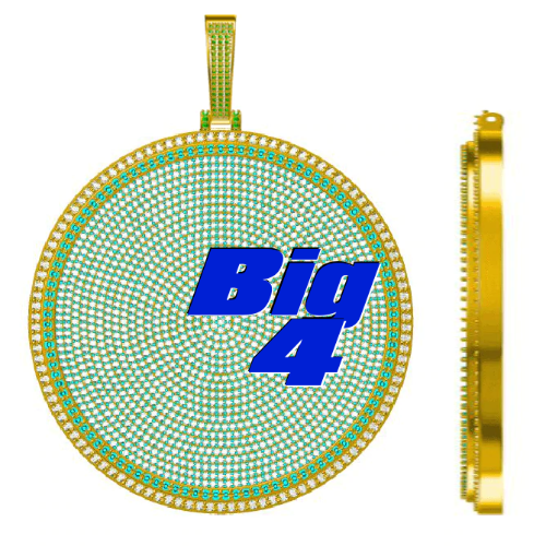 CUSTOM LETTER NECKLACE 3D BIG DISC
