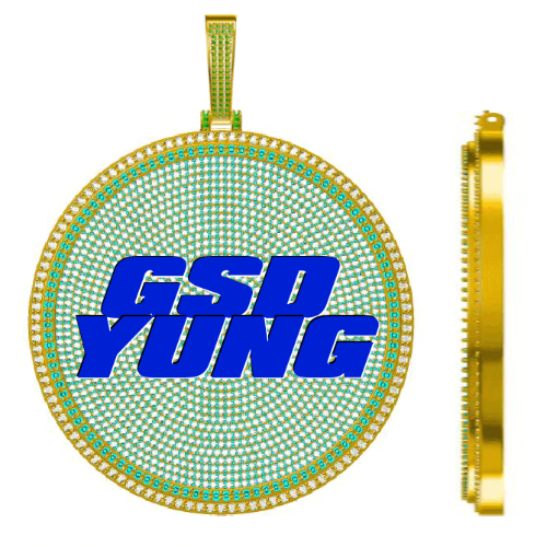 CUSTOM LETTER NECKLACE 3D BIG DISC