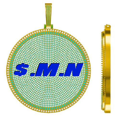 CUSTOM LETTER NECKLACE 3D BIG DISC