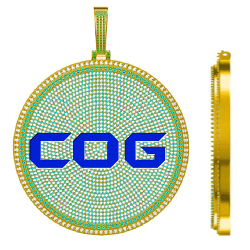 CUSTOM LETTER NECKLACE 3D BIG DISC