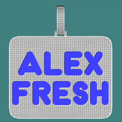 CUSTOM LETTER NECKLACE 3D BIG SQUARE
