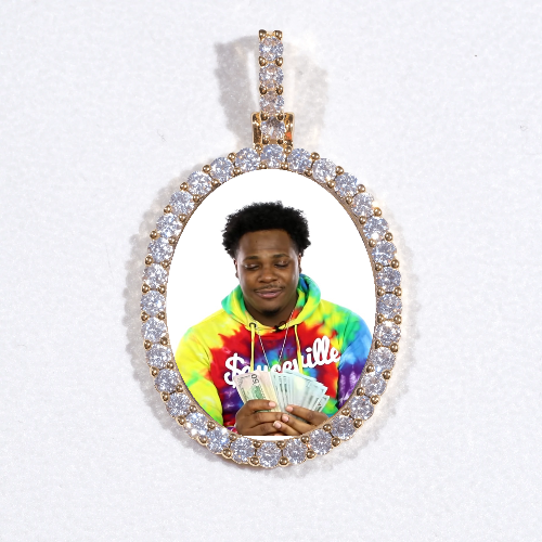 3D Oval Custom Picture Pendant