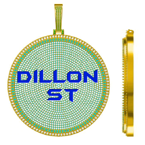 CUSTOM LETTER NECKLACE 3D BIG DISC