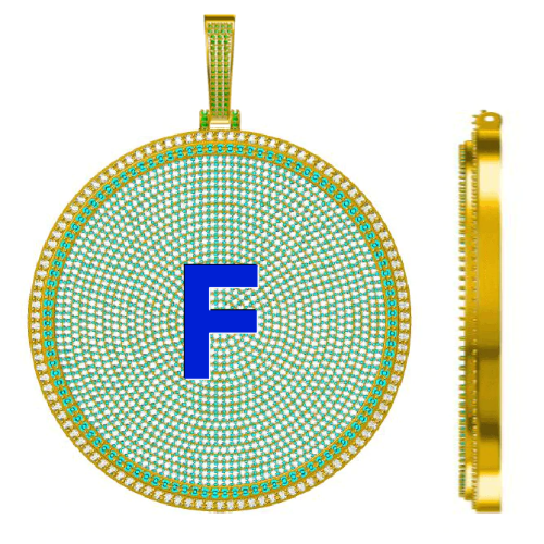 CUSTOM LETTER NECKLACE 3D BIG DISC
