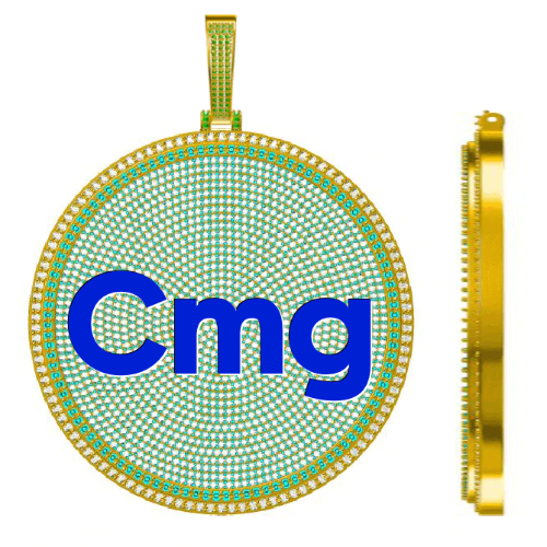 CUSTOM LETTER NECKLACE 3D BIG DISC