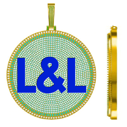 CUSTOM LETTER NECKLACE 3D BIG DISC