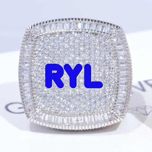 CUSTOM LETTER 3D ICED RING