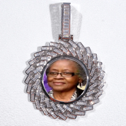 Large 3D Baguette Custom Picture Pendant