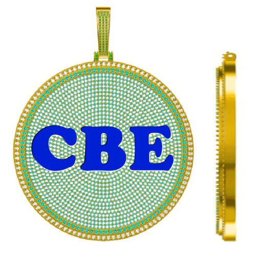 CUSTOM LETTER NECKLACE 3D BIG DISC