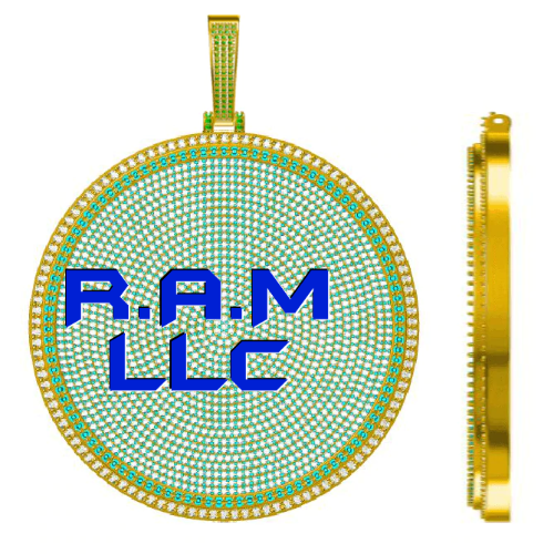 CUSTOM LETTER NECKLACE 3D BIG DISC